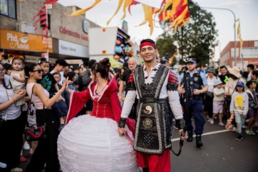 Moon Goddess and Archer at Cabramatta Moon Festival 2025 photo by Ken Leanfore.