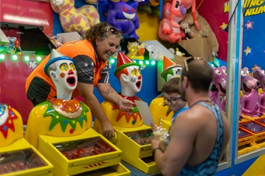 Clown carnival game at Illuminate NYE 2025