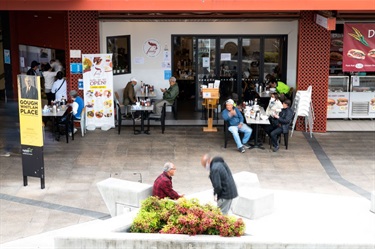 View of Lam Ky Noodle House shop front at Dutton Plaza