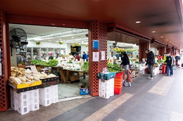 Shop front of Number One Fruit Shop at Dutton Plaza