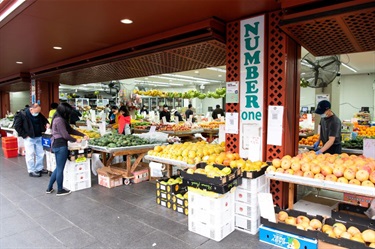 Shop entrance of Number One Fruit Shop in Dutton Plaza