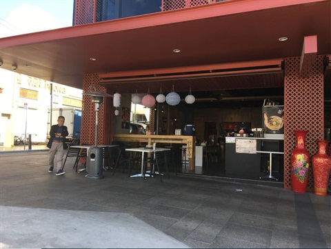 View of shop front of Ramen Ryoma at Dutton Plaza